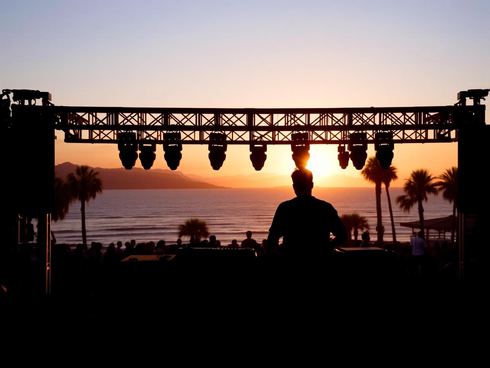 Open-air sunset stage